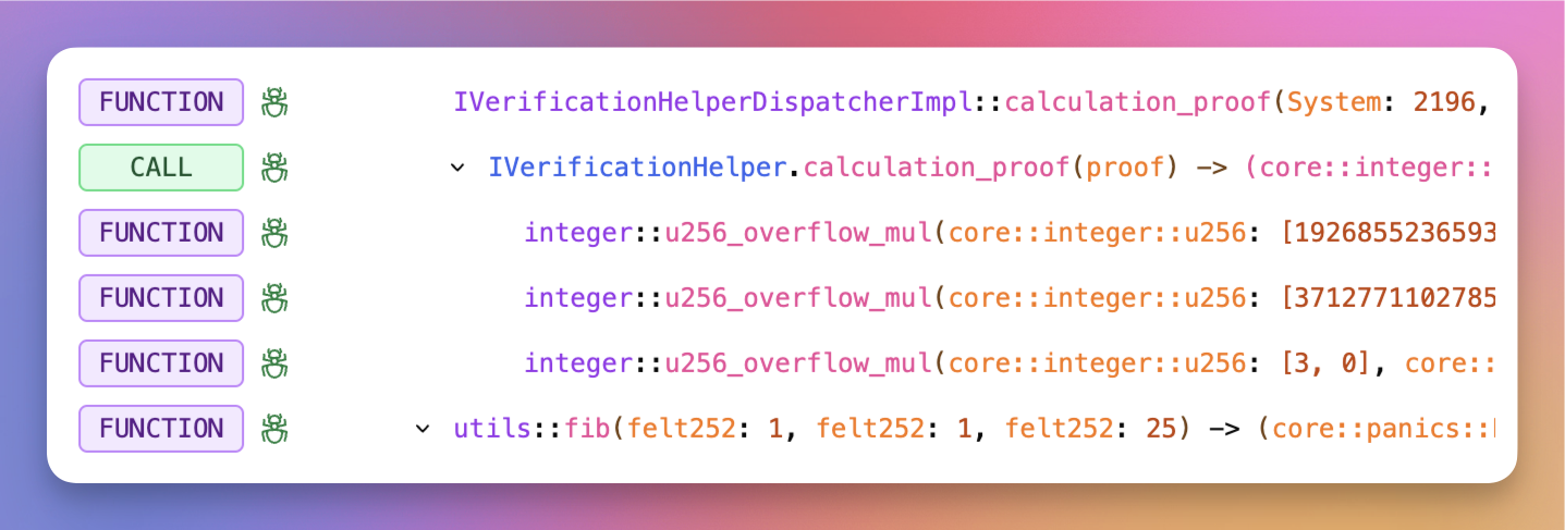 Contract Call within Internal Function Call Trace